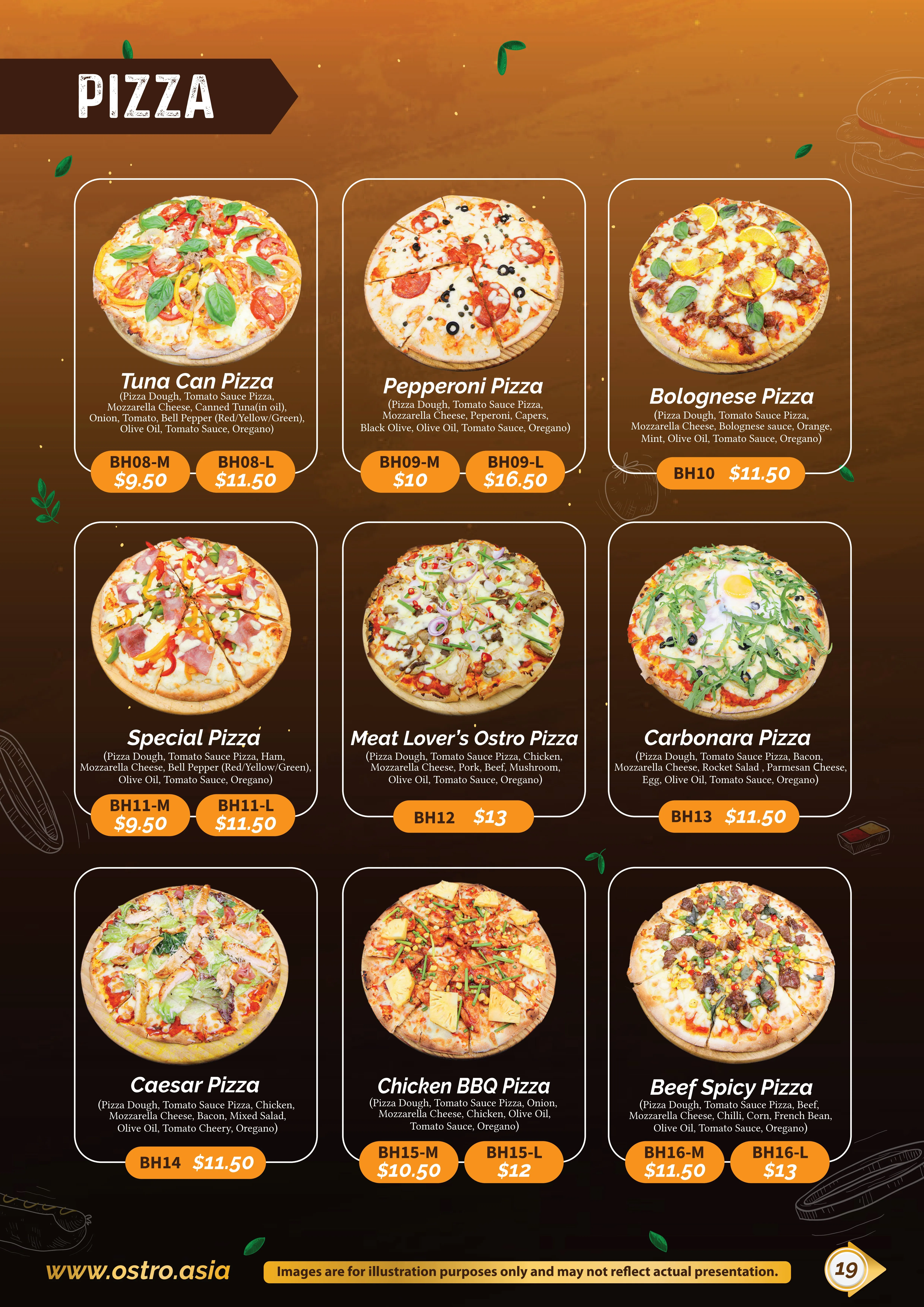Pizza Selection Menu 2